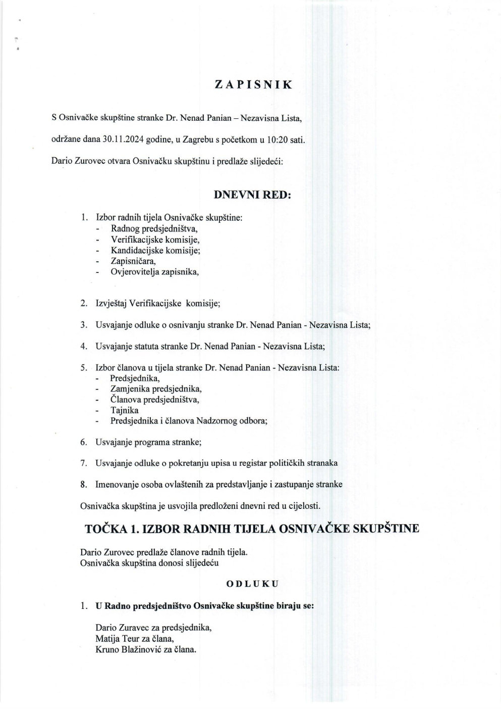 Zapisnik s osnivačke skupštine_Page1